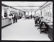 Photograph of students working in Joyner Library